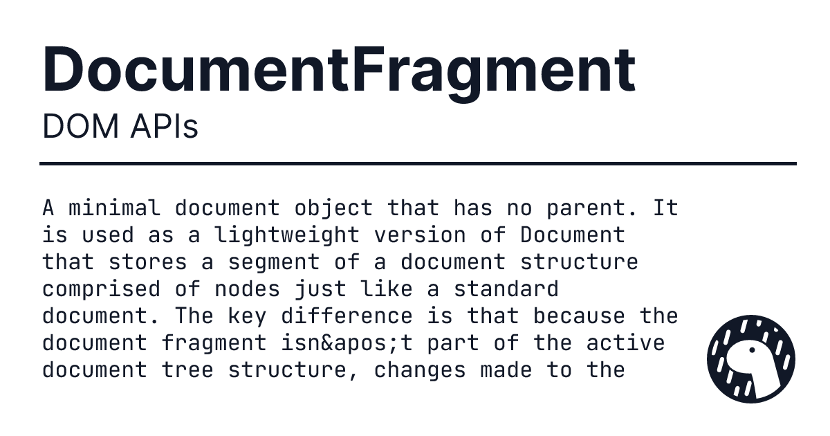 DOM APIs DocumentFragment Deno Doc